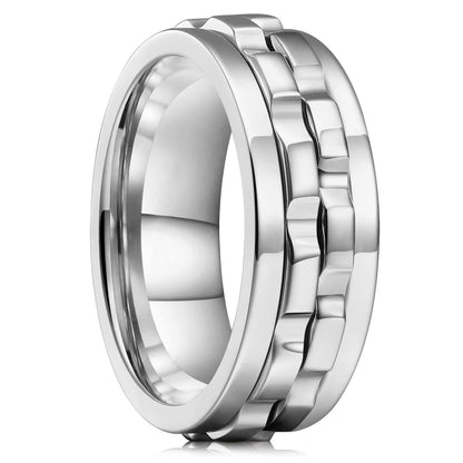 Männer Spinner-Ring – Titanstahl, Anti-Angst, Rotierender Kettenring
