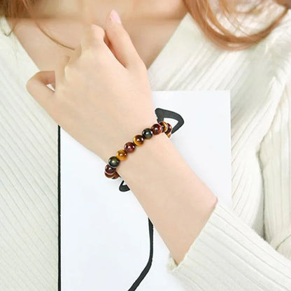 Tigerauge Armband für Paare – Elastisch, mit Heilstein & Buddha-Charm