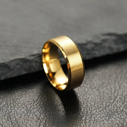 Herren Bandring aus Edelstahl – Schwarz, Gold, Silber, Größen 6–13