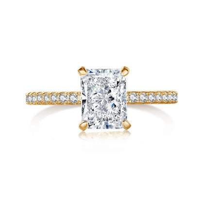 Vergoldeter Crushed Ice Ring – Saphiroptik & Edel-Look