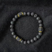 Schwarz Matt Onyx & Lava Armband – Energie & Balance Schmuck