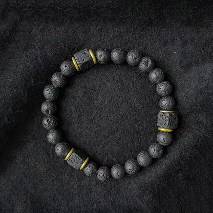 Schwarz Matt Onyx & Lava Armband – Energie & Balance Schmuck
