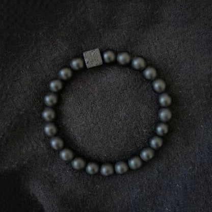 Schwarz Matt Onyx & Lava Armband – Energie & Balance Schmuck