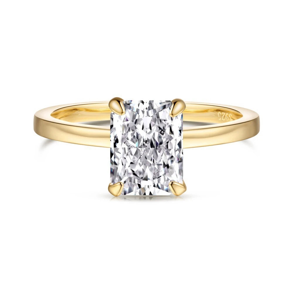 Vergoldeter Crushed Ice Ring – Saphiroptik & Edel-Look
