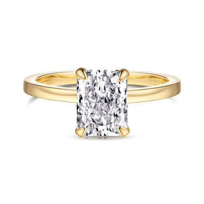 Vergoldeter Crushed Ice Ring – Saphiroptik & Edel-Look