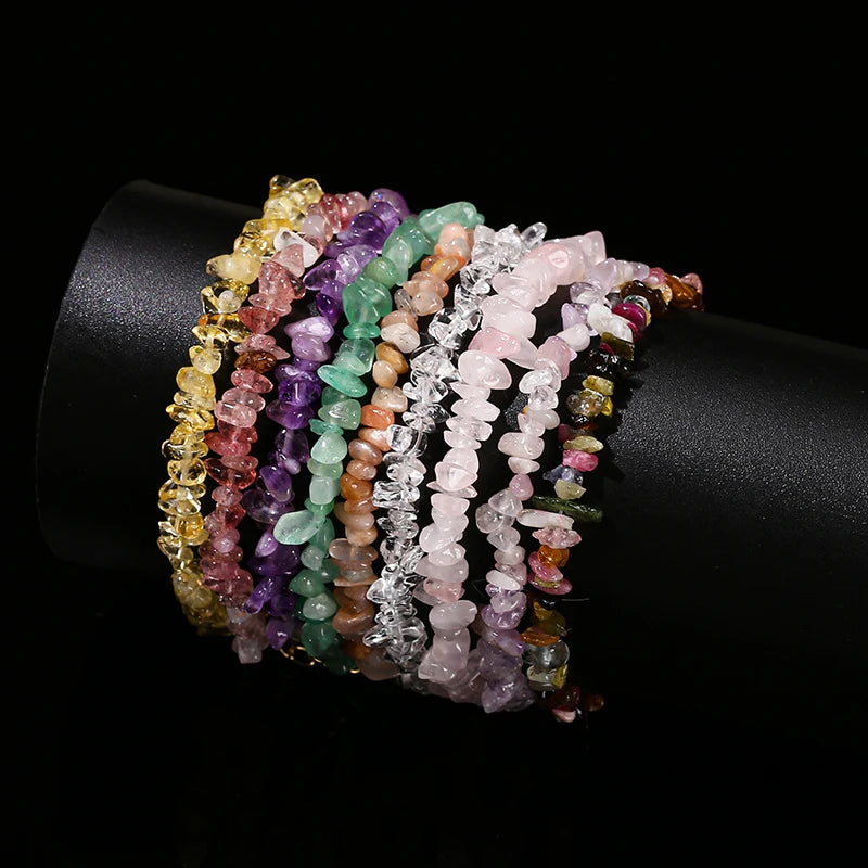 Chakra Armband mit Turmalin, Amethyst & Quarz – Verstellbar, Heilstein Schmuck