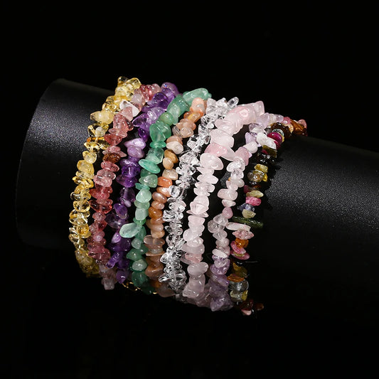 Chakra Armband mit Turmalin, Amethyst & Quarz – Verstellbar, Heilstein Schmuck