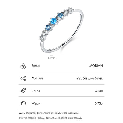 Blue Sparkle – Zarter Silberring mit Zirkonia