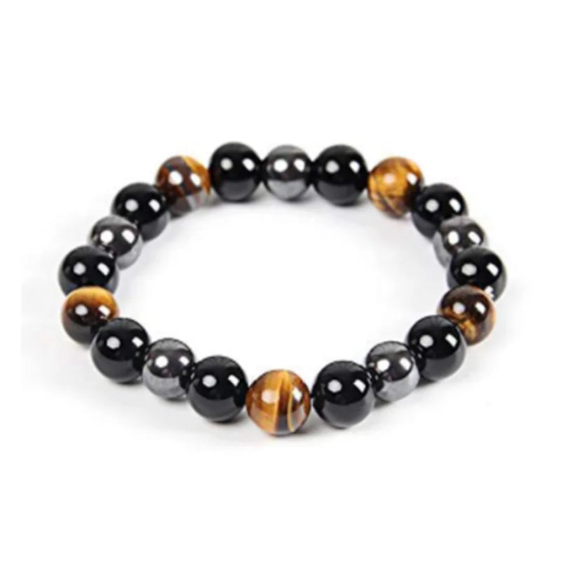 Herren Armband mit Obsidian, Hämatit & Tigerauge – Magnetischer Gesundheitsschutz