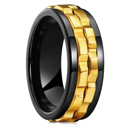 Männer Spinner-Ring – Titanstahl, Anti-Angst, Rotierender Kettenring