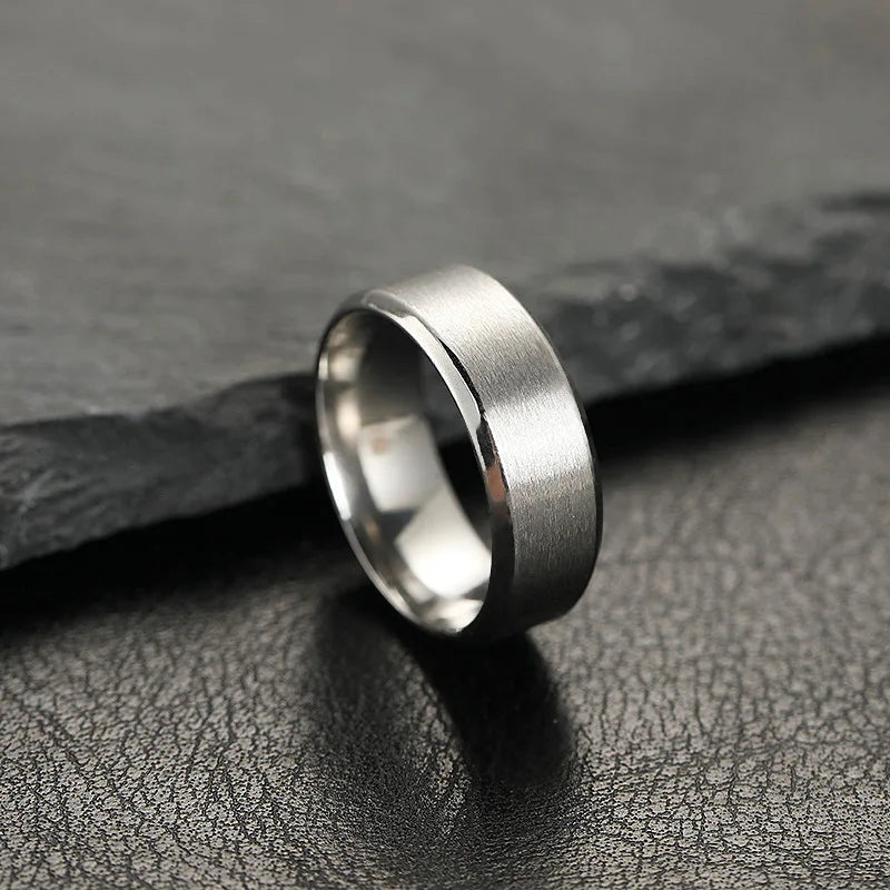 Herren Bandring aus Edelstahl – Schwarz, Gold, Silber, Größen 6–13