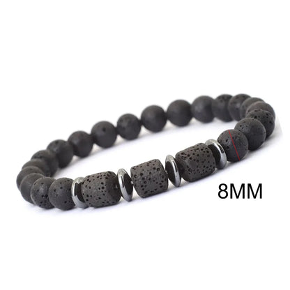 Schwarz Matt Onyx & Lava Armband – Energie & Balance Schmuck