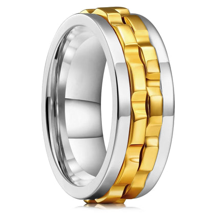 Männer Spinner-Ring – Titanstahl, Anti-Angst, Rotierender Kettenring