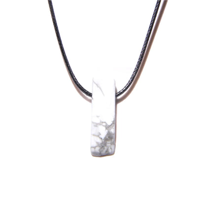 Vintage Herren Halskette – Obsidian & Tigerauge Anhänger mit Lederseil