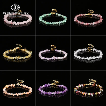 Chakra Armband mit Turmalin, Amethyst & Quarz – Verstellbar, Heilstein Schmuck