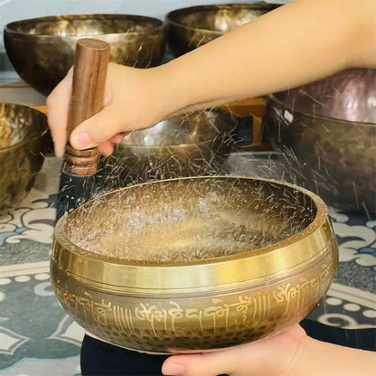 Buddhistische Klangschale – Nepal-Mantra & Zubehör