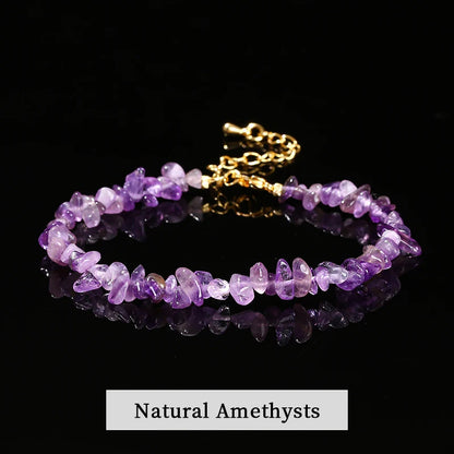 Chakra Armband mit Turmalin, Amethyst & Quarz – Verstellbar, Heilstein Schmuck