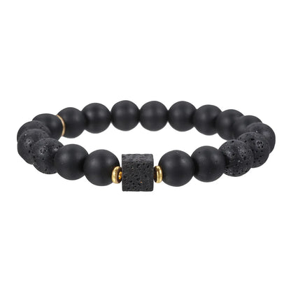Schwarz Matt Onyx & Lava Armband – Energie & Balance Schmuck