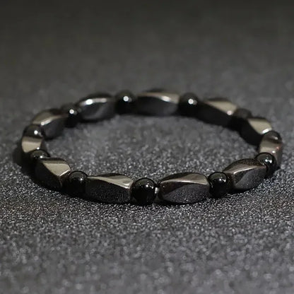 2er-Set Naturstein Armbänder für Männer – Hämatit & Zirkonia, Luxus-Design