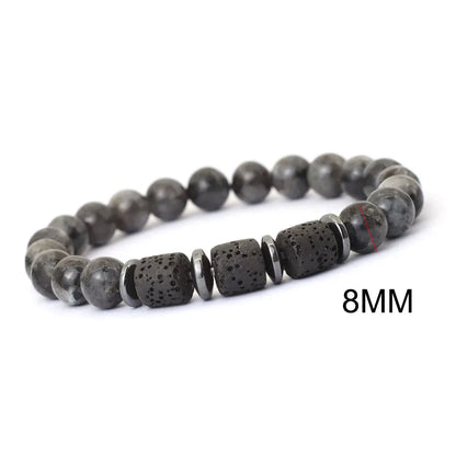 Schwarz Matt Onyx & Lava Armband – Energie & Balance Schmuck