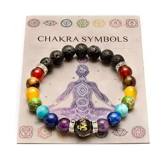 Elastisches Vulkanstein Armband – Buntes Yoga- & Meditationsarmband für Sie & Ihn