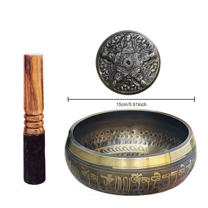 Buddhistische Klangschale – Nepal-Mantra & Zubehör
