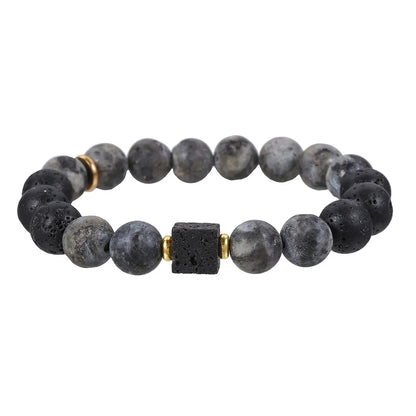 Schwarz Matt Onyx & Lava Armband – Energie & Balance Schmuck