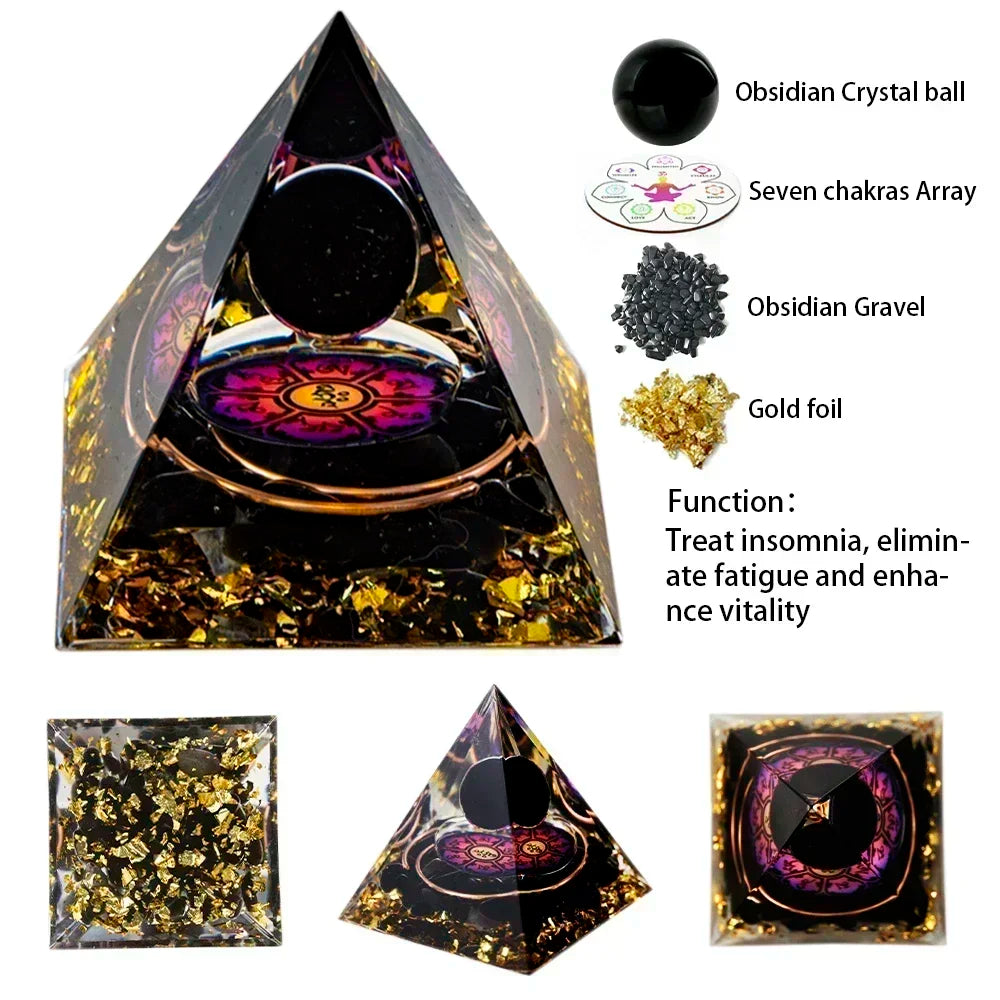Kristall-Energiepyramide – Peridot & Amethyst für Reiki & Chakra-Heilung