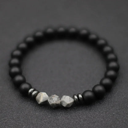Herren Armband – Schwarzer Onyx, Tigerauge & Sodalith Natursteinperlen