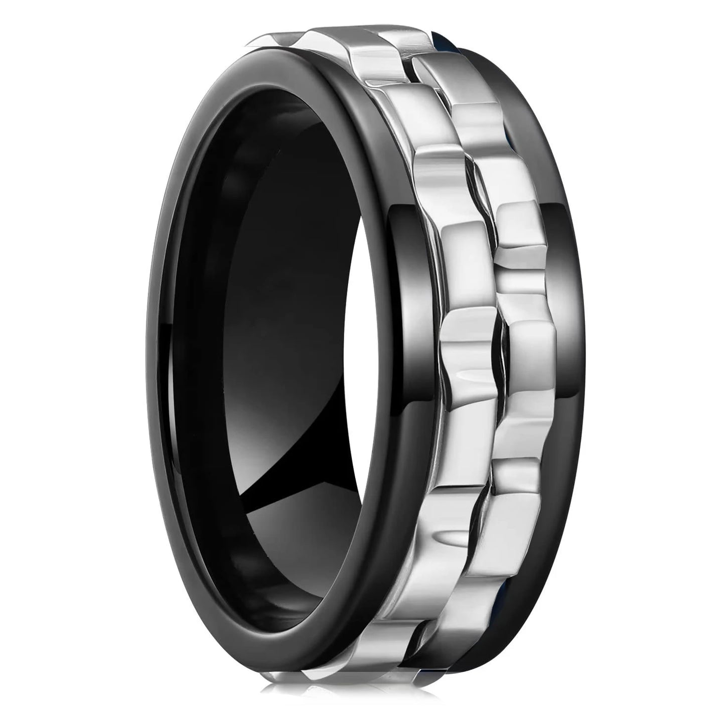 Männer Spinner-Ring – Titanstahl, Anti-Angst, Rotierender Kettenring