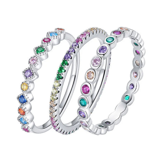 Rainbow Shine – Filigraner Damenring mit Zirkon