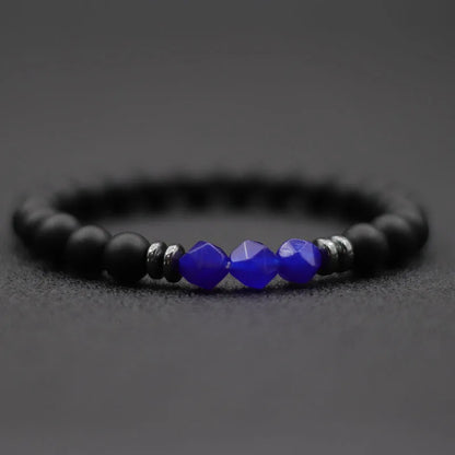 Herren Armband – Schwarzer Onyx, Tigerauge & Sodalith Natursteinperlen